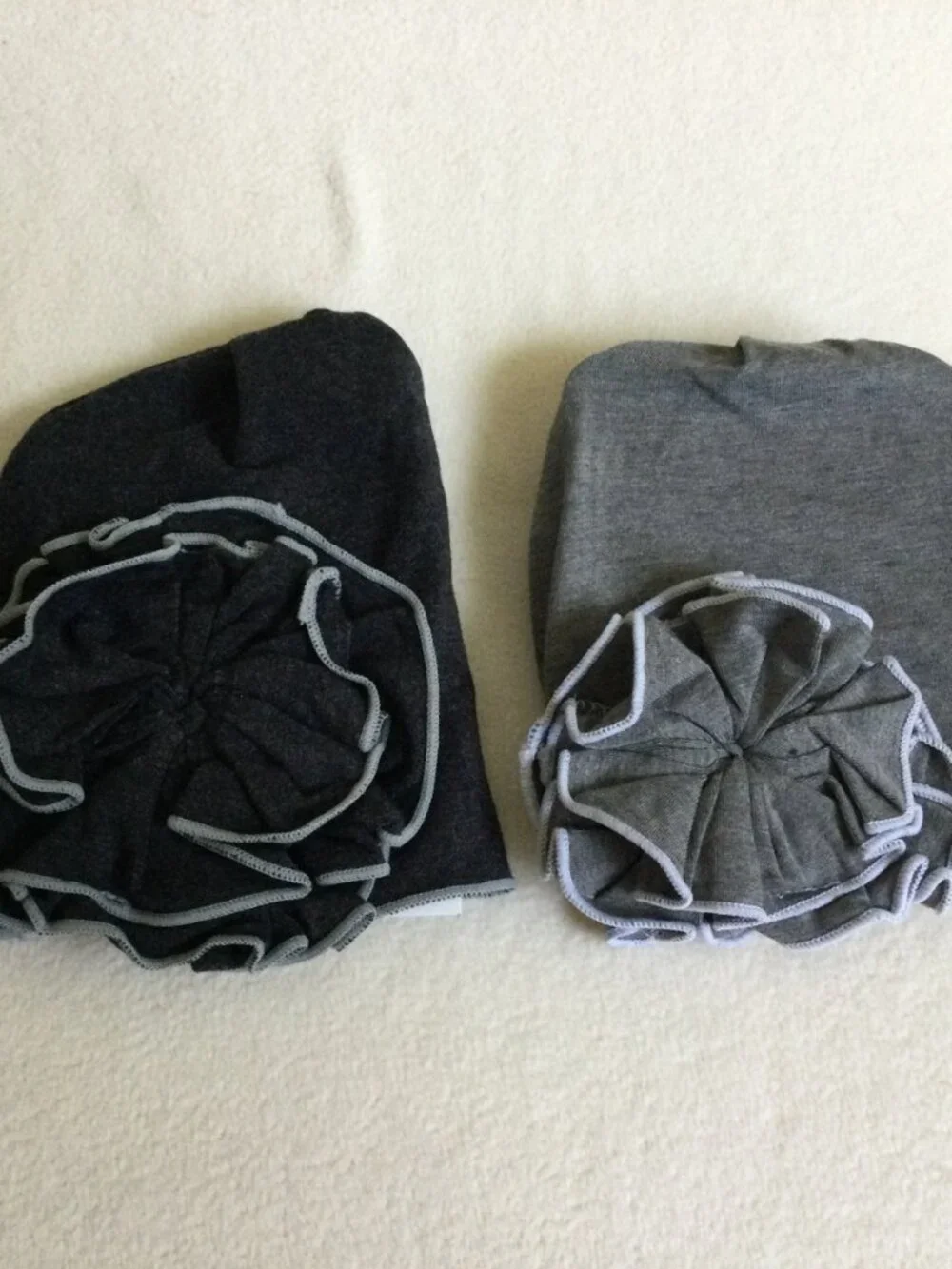 NEW Mod Swad by Woombie Bamboo Baby Hat 2 set Large Grey and Dark Charcoal/Black
